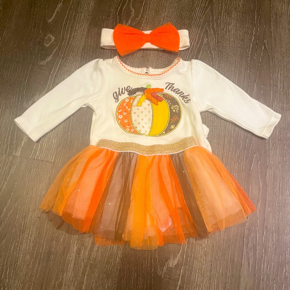 Thanksgiving Outfit 3-6 Months Baby Starters Brown, Orange, & Yellow